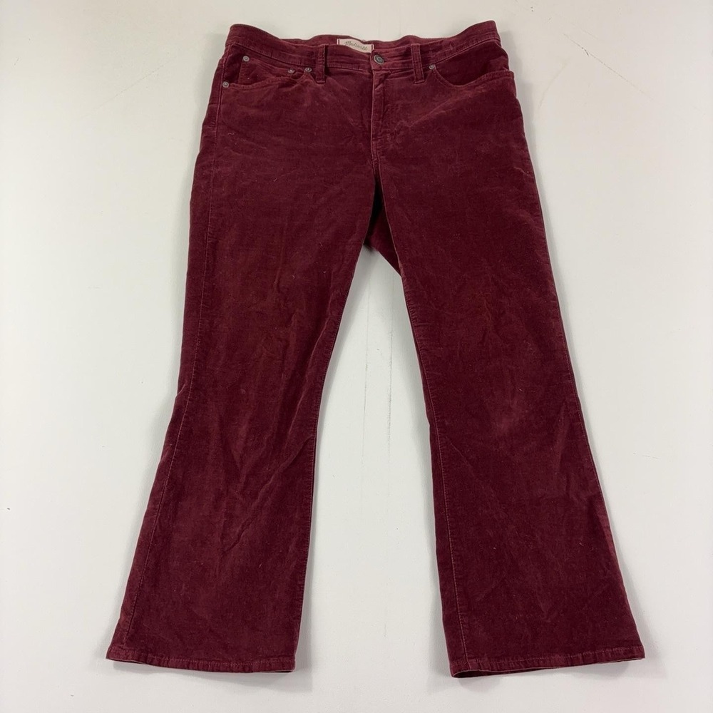 Madewell Cali Demi-Boot Jeans Womens 31 Red Corduroy Mid Rise Bootcut Stretch